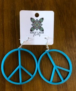 Wanderlust By Abby Peace Sign Earrings