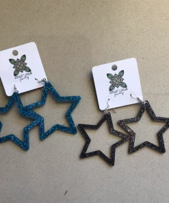 Wanderlust By Abby Acrylic Star Earrings NEW