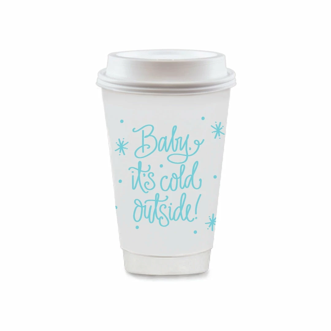 Wanderlust By Abby Baby It's Cold Outside To Go Coffee Cups NEW 3 Wanderlust By Abby Baby It's Cold Outside To Go Coffee Cups NEW