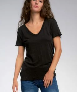 Wanderlust By Abby Basic V-Neck Top NEW