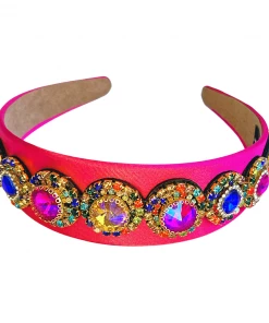 Wanderlust By Abby Pink Jeweled Medallion Headband