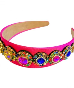 Wanderlust By Abby Pink Jeweled Medallion Headband