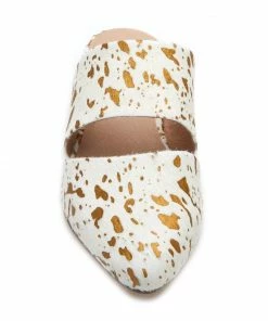 Wanderlust By Abby White Mule With Gold Spot