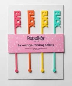 Wanderlust By Abby NEW 4 Piece Drink Stirrer Set - F*ck