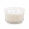 Wanderlust By Abby Large White Ribbed Glass Candle