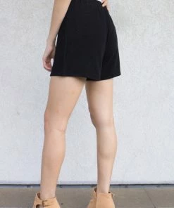 Wanderlust By Abby Black Crepe Hacci Shorts NEW