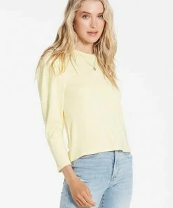Wanderlust By Abby Vera Thermal Pleated Buttercup Top