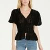 Wanderlust By Abby Chrissy Embossed Peplum Top