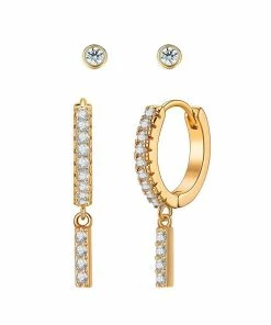 Wanderlust By Abby Crystal Huggie Initial Duet Earrings