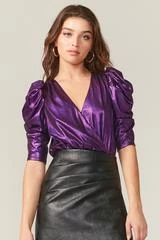 Wanderlust By Abby Lila Metallic Bodysuit Top CLOTHING