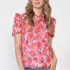 Wanderlust By Abby Lani Chiffon Ruffled Shirt NEW