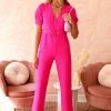 Wanderlust By Abby Kori Crepe Belted Jumpsuit NEW