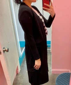 Wanderlust By Abby Black Long Cardigan NEW