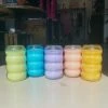 Wanderlust By Abby Bubble Ribbed Glass Candles NEW