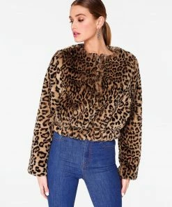 Wanderlust By Abby Leopard Faux Fur Pull-Over NEW