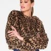 Wanderlust By Abby Leopard Faux Fur Pull-Over NEW 2 Wanderlust By Abby Leopard Faux Fur Pull-Over NEW