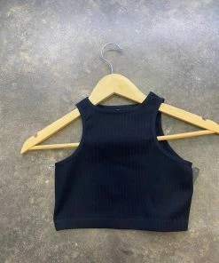 Wanderlust By Abby Ribbed Halter Crop Top