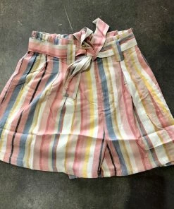 Wanderlust By Abby Striped Paper Bag Shorts