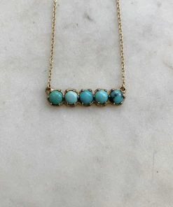 Mimosa Handcrafted 5 Row Turquoise Bar Necklace