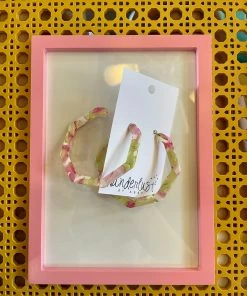 Wanderlust By Abby Acrylic Octagon Hoops NEW