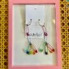 Wanderlust By Abby Rainbow Safety Pin Drop Earrings