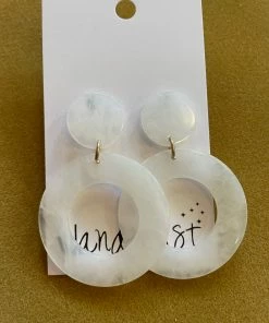 Wanderlust By Abby White Acrylic Stud Hoops