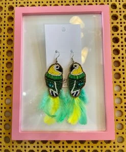 Wanderlust By Abby Beaded Parrot Earrings
