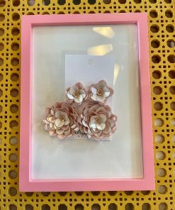 Wanderlust By Abby Pink Double Flower Dangles