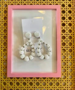 Wanderlust By Abby White Beaded Rain Drop Earrings NEW