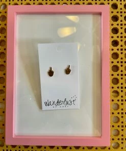 Wanderlust By Abby Gold Middle Finger Studs