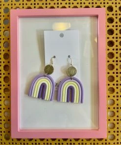 Wanderlust By Abby Purple And Gold Rainbow Earrings