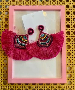 Wanderlust By Abby NEW Hot Pink Statement Earrings