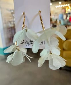 Wanderlust By Abby Gold Hoops With Flowers NEW