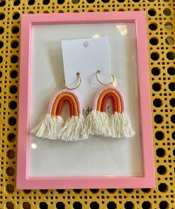 Wanderlust By Abby Rainbow Fray Earrings NEW
