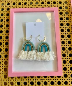 Wanderlust By Abby Rainbow Fray Earrings NEW