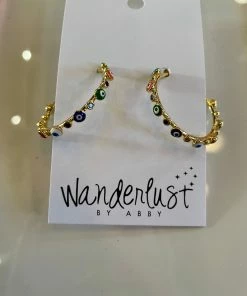 Wanderlust By Abby Evil Eye Hoops