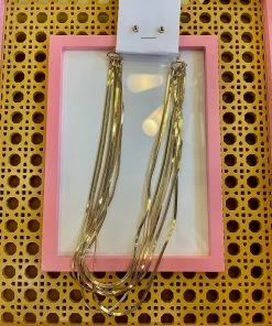 Wanderlust By Abby Stud And Flat Weave Necklace Set