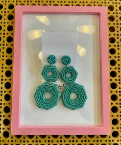 Wanderlust By Abby Beaded Octagon Earrings NEW
