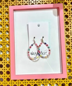 Wanderlust By Abby Rainbow & Clear Raindrop Hoops