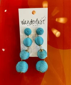 Wanderlust By Abby NEW Blue Straw Dangles