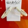 Wanderlust By Abby NEW Off-White Beaded Hoops