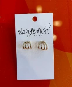 Wanderlust By Abby Crystal Huggie Earrings NEW