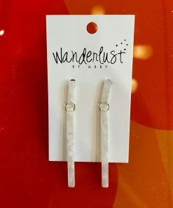 Wanderlust By Abby White Marble Straight Dangles NEW