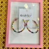Wanderlust By Abby Gold & Rainbow Beaded Hoops NEW