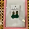 Wanderlust By Abby Emerald/Gold Earrings NEW