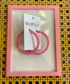 Wanderlust By Abby Chunky Glitter Statement Hoops NEW