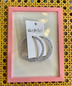Wanderlust By Abby Chunky Glitter Statement Hoops NEW