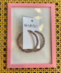 Wanderlust By Abby Chunky Glitter Statement Hoops NEW