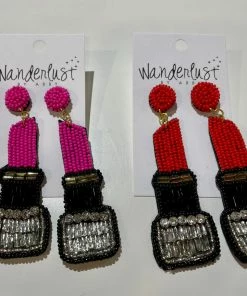 Wanderlust By Abby Lipstick Earrings NEW