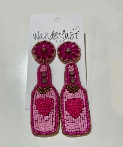 Wanderlust By Abby Pink Champagne Earrings NEW